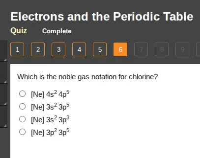 electrons and the periodic table quiz complete 1 2 3 4 5 6 7 8 9 which …