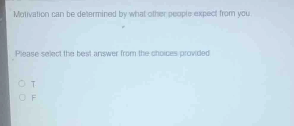 motivation can be determined by what other people expect from you. plea…