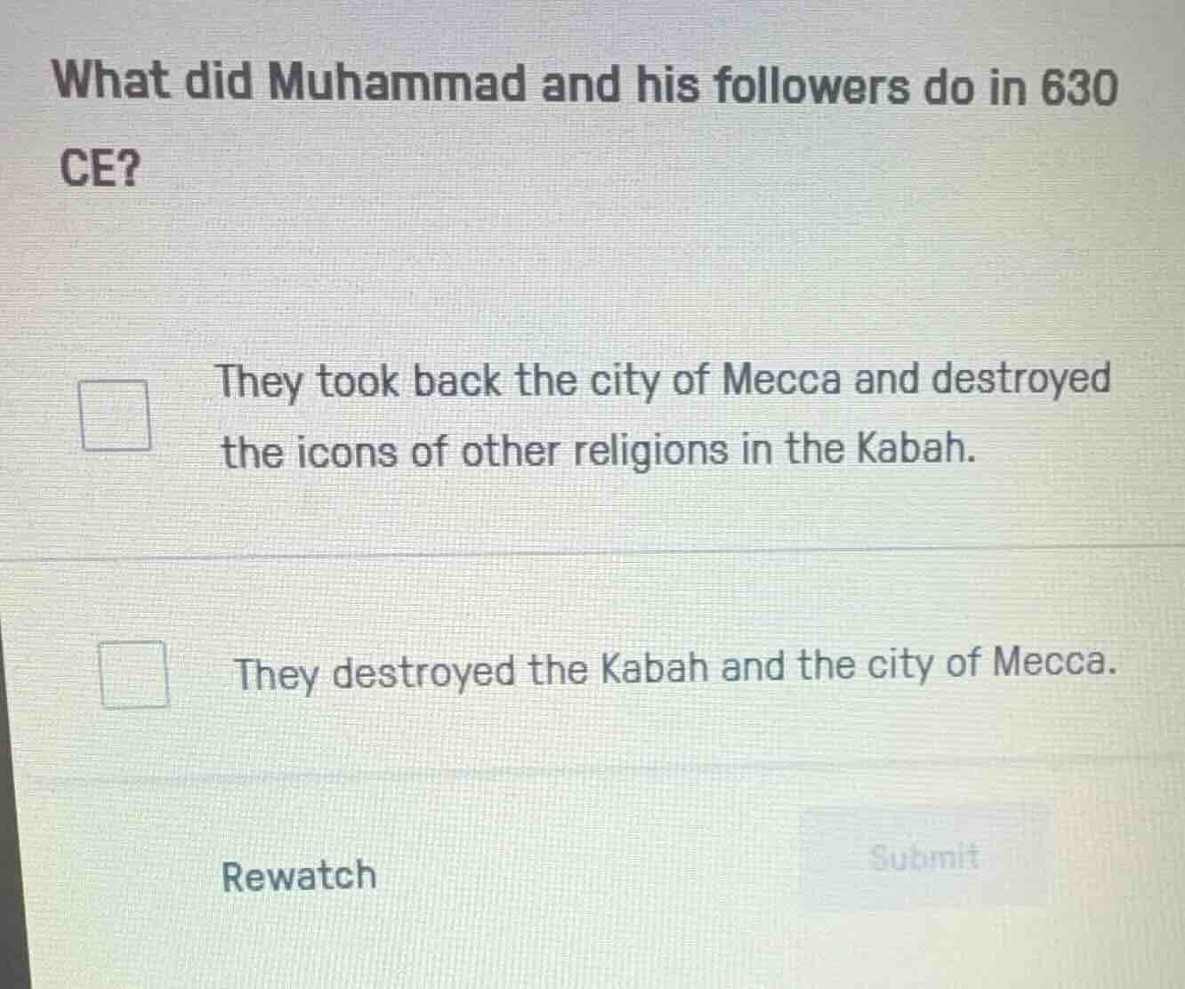 what did muhammad and his followers do in 630 ce? they took back the ci…