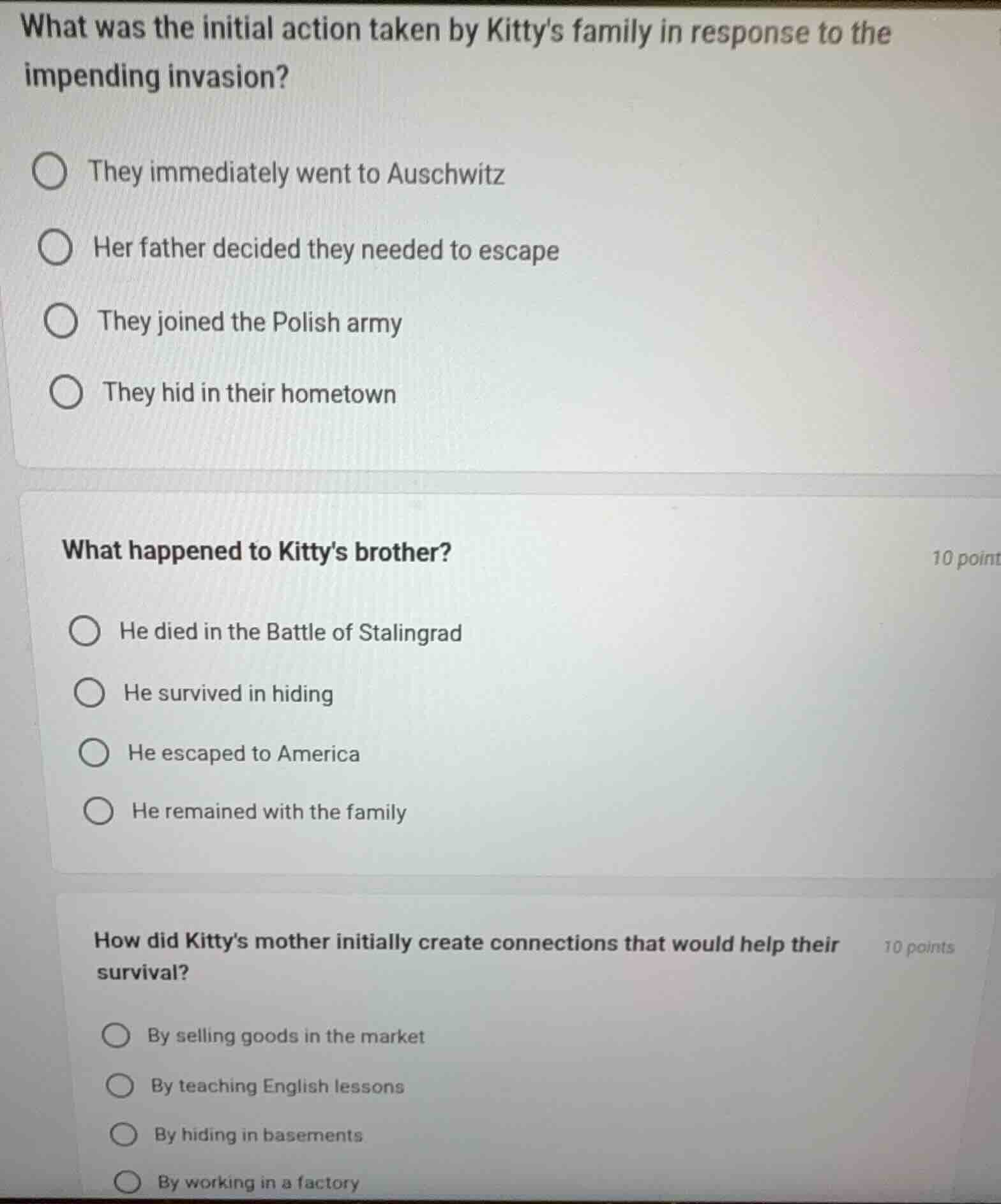 what was the initial action taken by kittys family in response to the i…