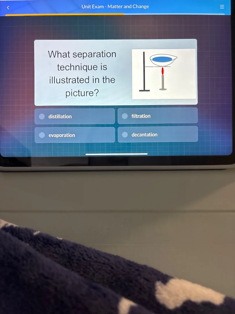unit exam - matter and change what separation technique is illustrated …