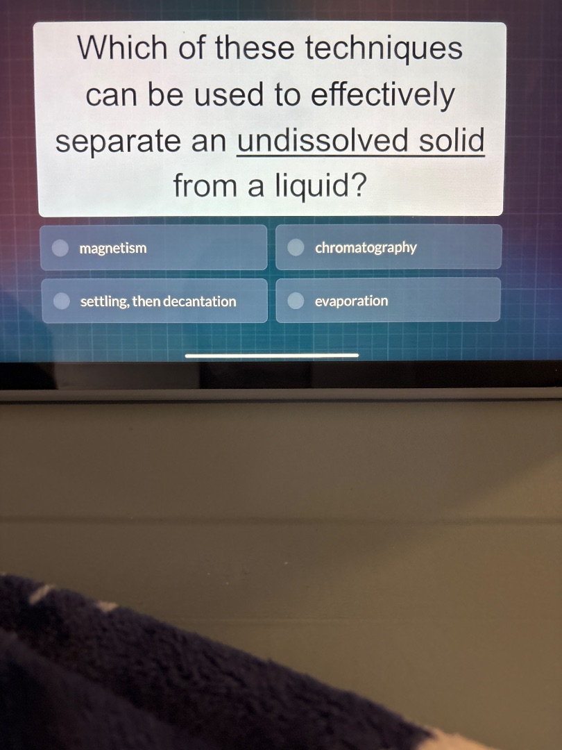 which of these techniques can be used to effectively separate an undiss…