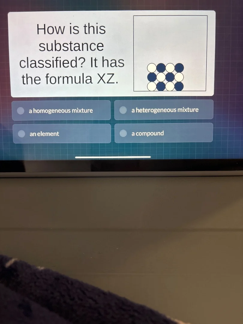 how is this substance classified? it has the formula xz. a homogeneous …
