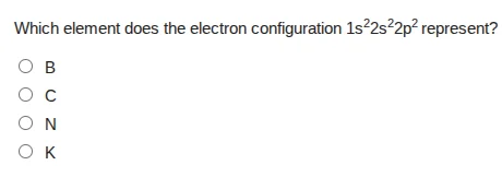 which element does the electron configuration $1s^22s^22p^2$ represent?…