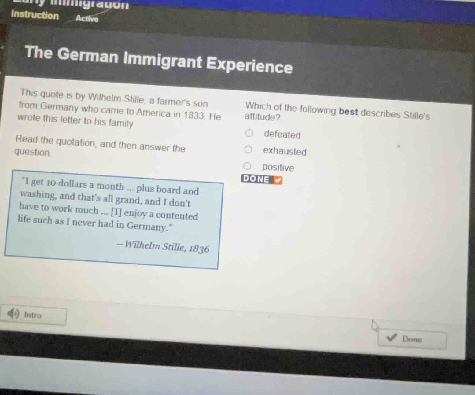 instruction active the german immigrant experience this quote is by wil…