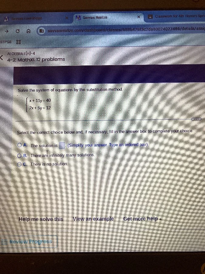 algebra i(h)-4 4-2 mathxl 12 problems solve the system of equations by …