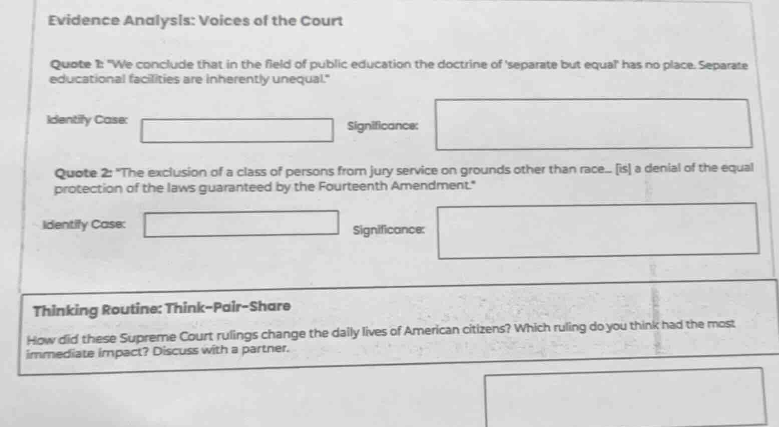 evidence analysis: voices of the court quote 1: \we conclude that in th…