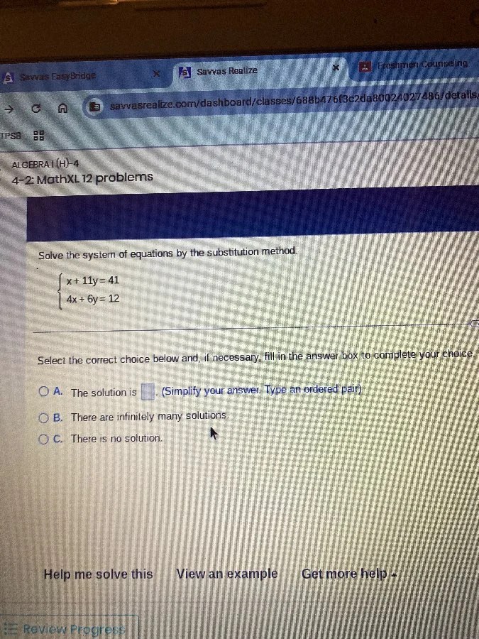 algebra1 (h)-4 4-2: mathxl 12 problems solve the system of equations by…