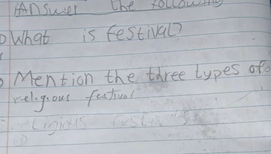 answer the following what is festival? mention the three types of relig…