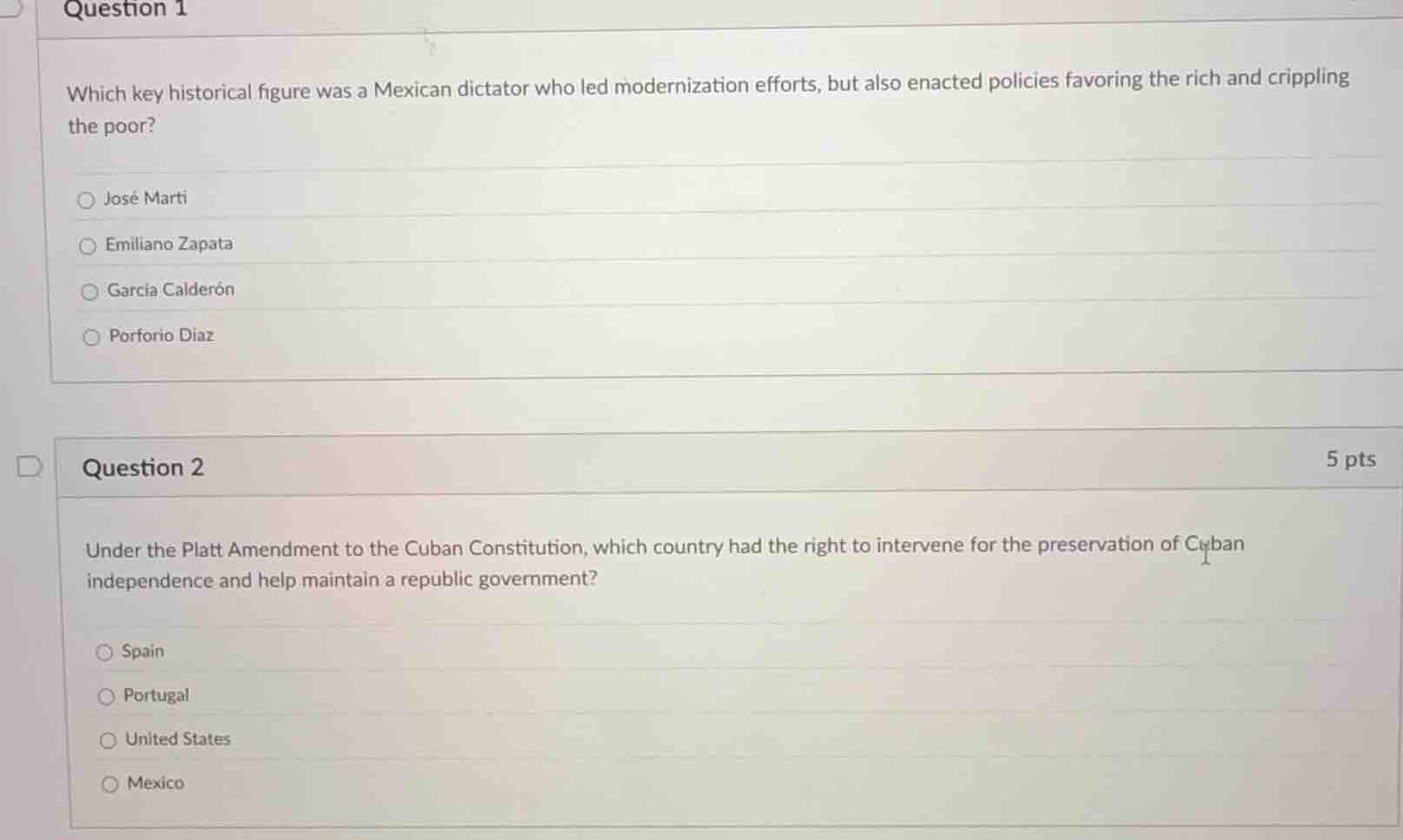 question 1 which key historical figure was a mexican dictator who led m…