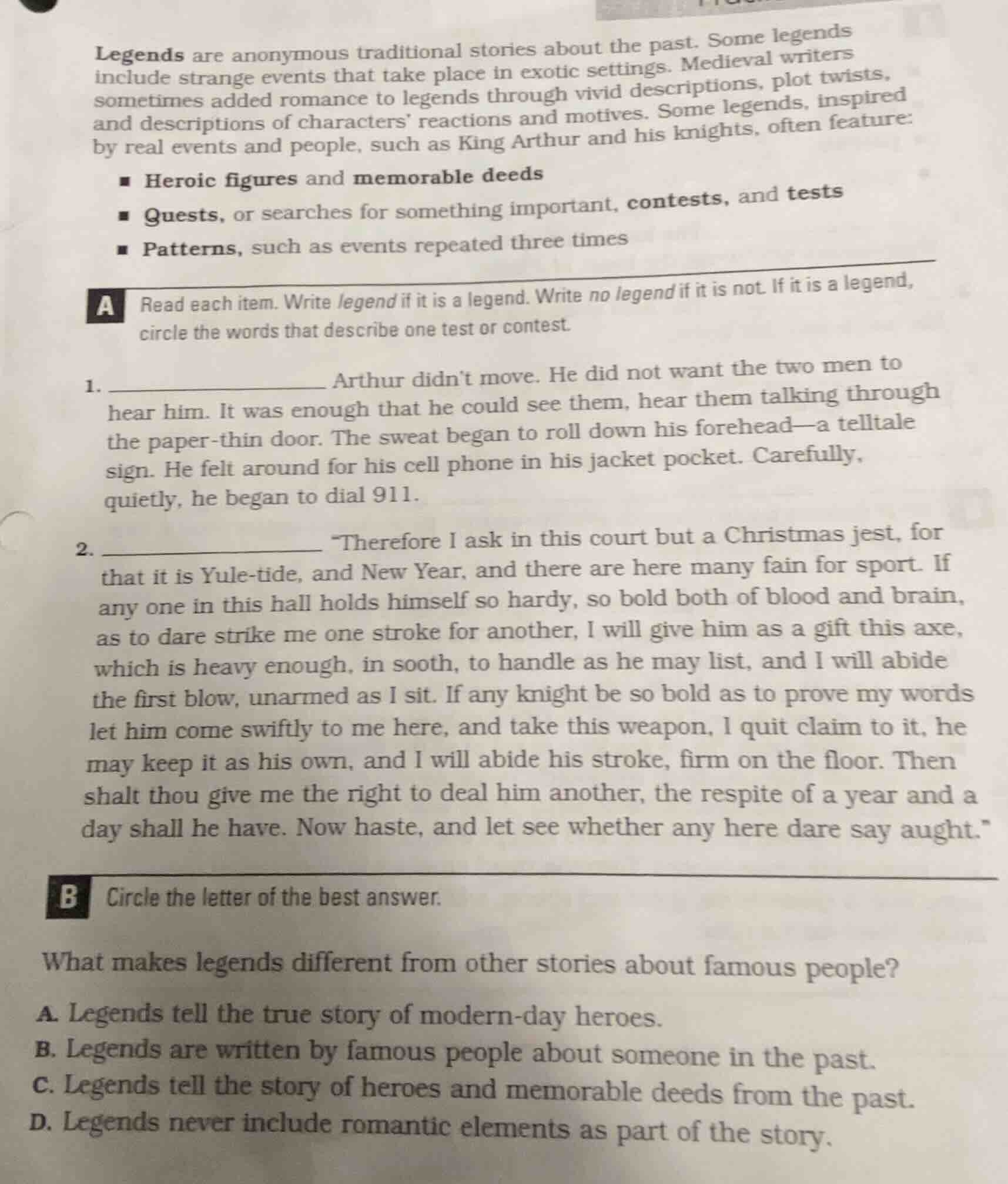 legends are anonymous traditional stories about the past. some legends …