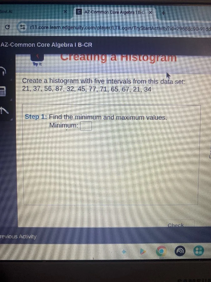 az-common core algebra i b-cr creating a histogram create a histogram w…