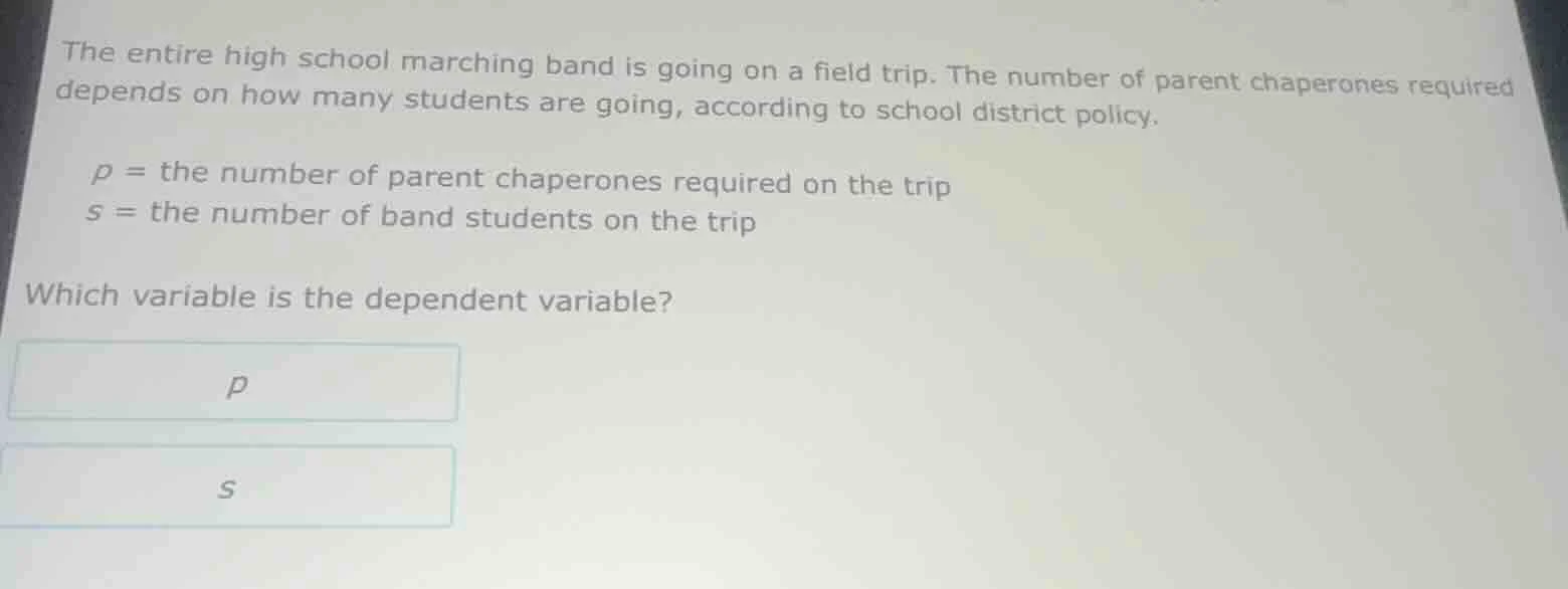 the entire high school marching band is going on a field trip. the numb…