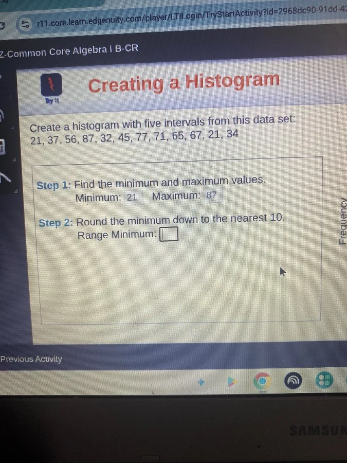 z-common core algebra i b-cr creating a histogram create a histogram wi…