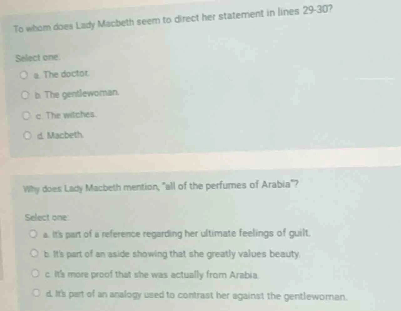 to whom does lady macbeth seem to direct her statement in lines 29-30? …