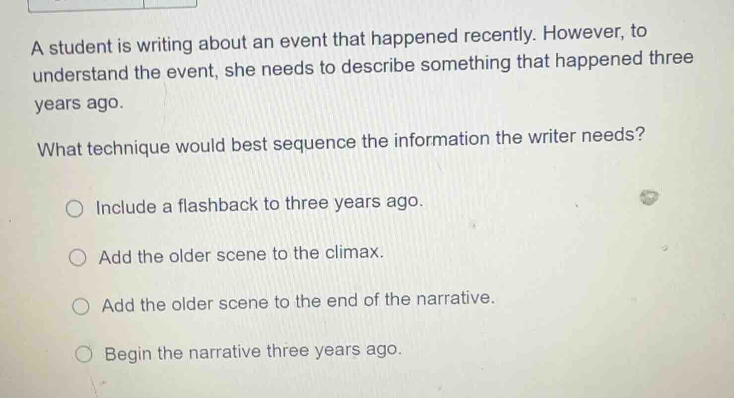 a student is writing about an event that happened recently. however, to…