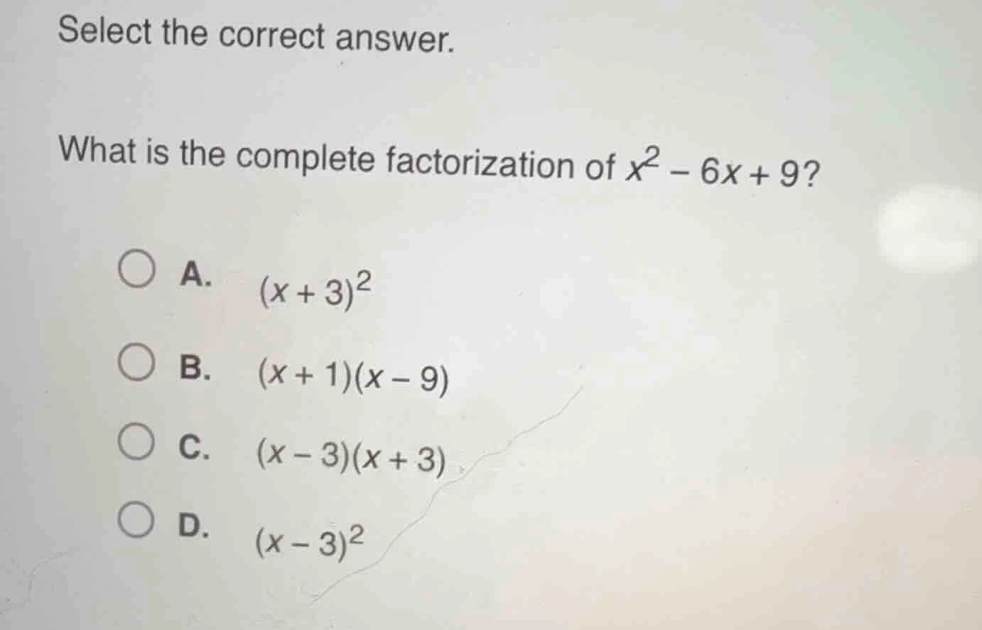 select the correct answer. what is the complete factorization of $x^2 -…