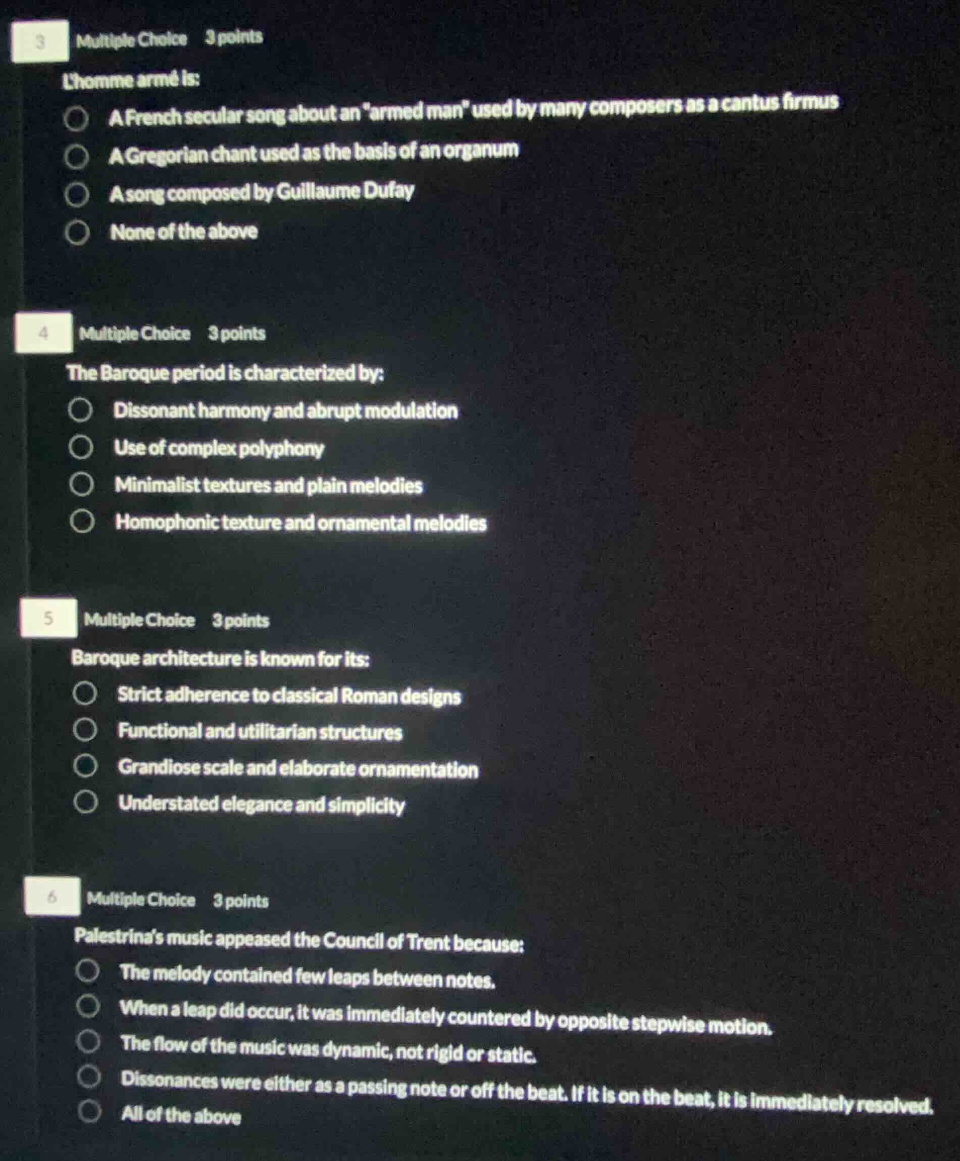 3 multiple choice 3 points lhomme armé is: a french secular song about …