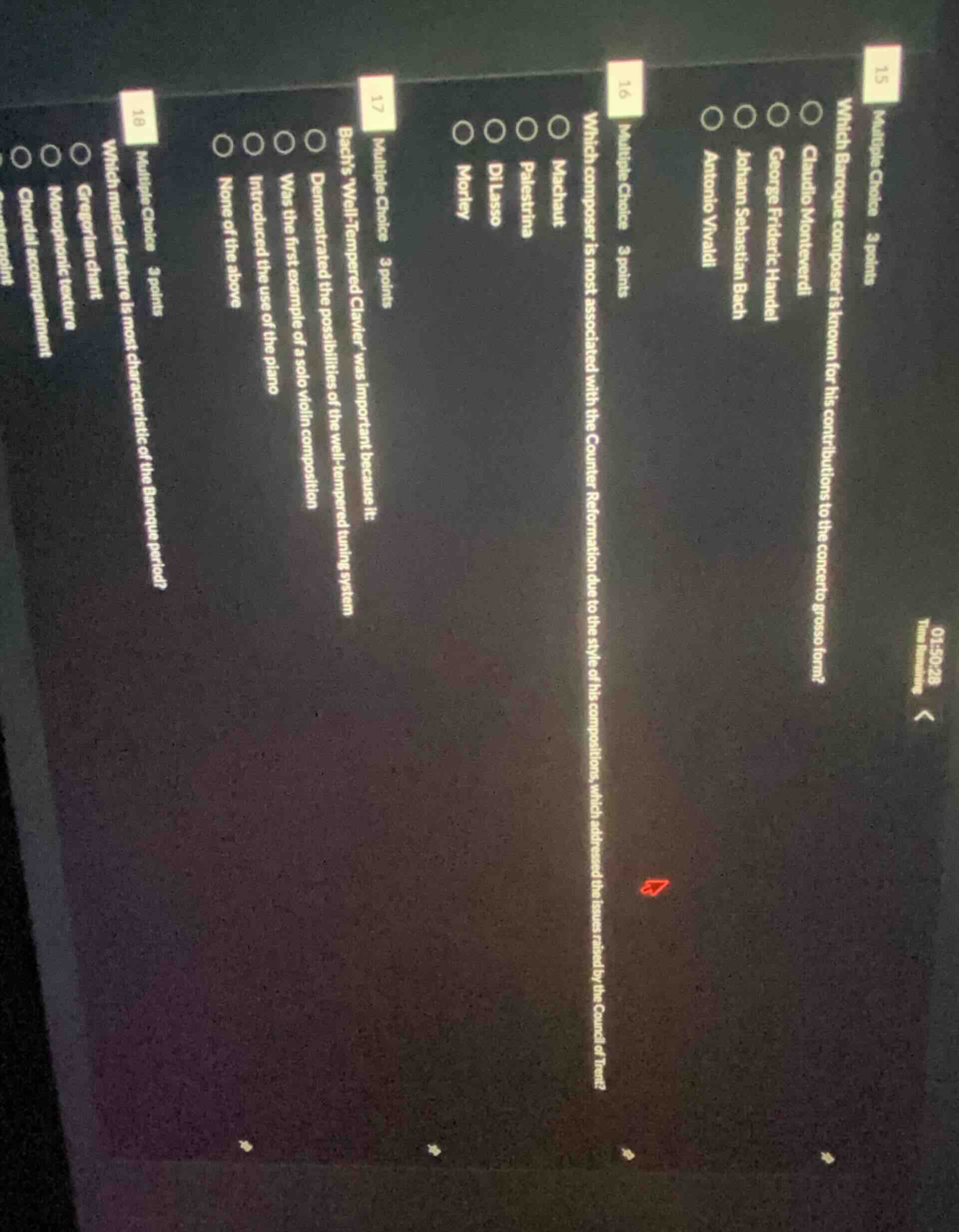 15 multiple choice 3 points which baroque composer is known for his con…