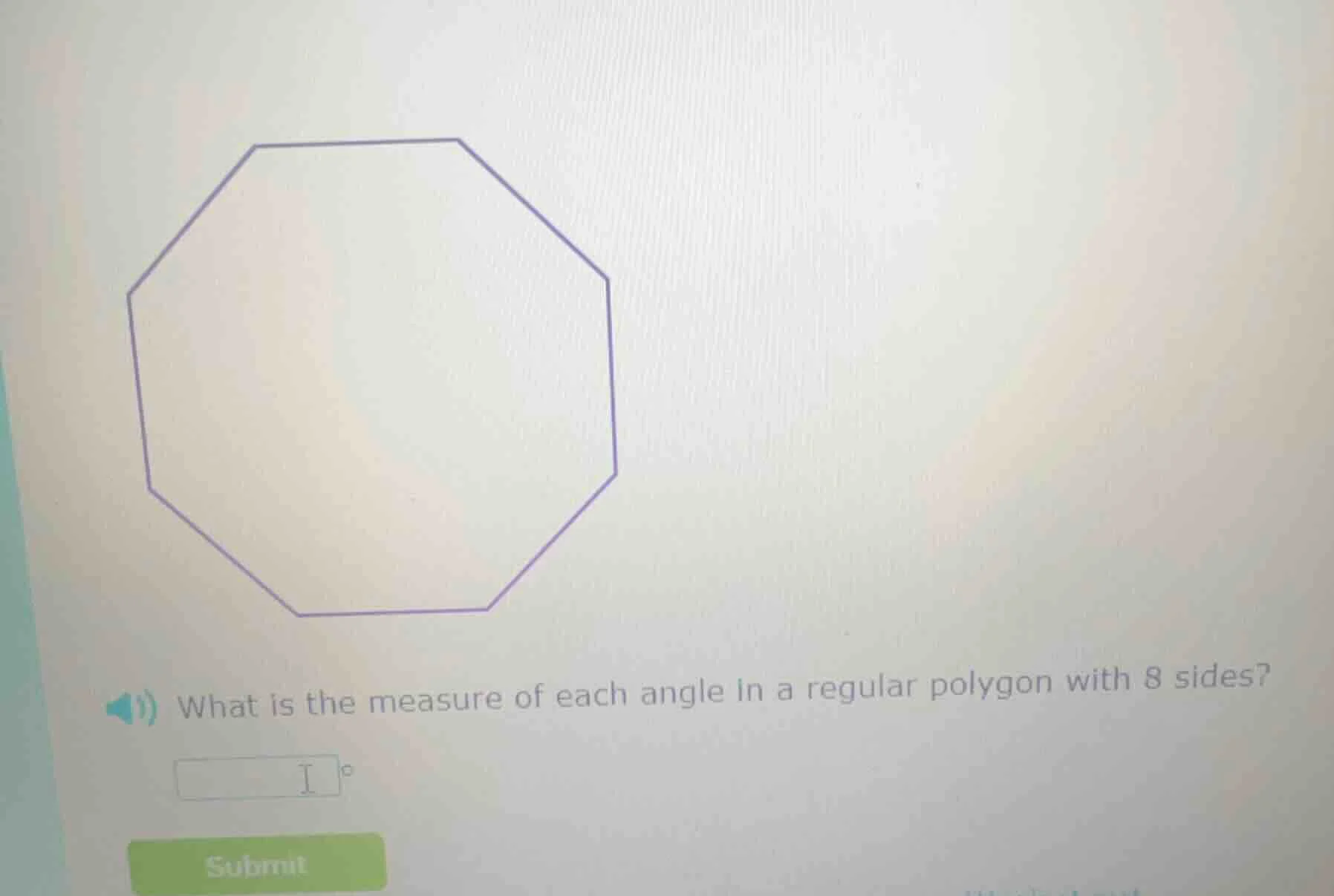 what is the measure of each angle in a regular polygon with 8 sides?