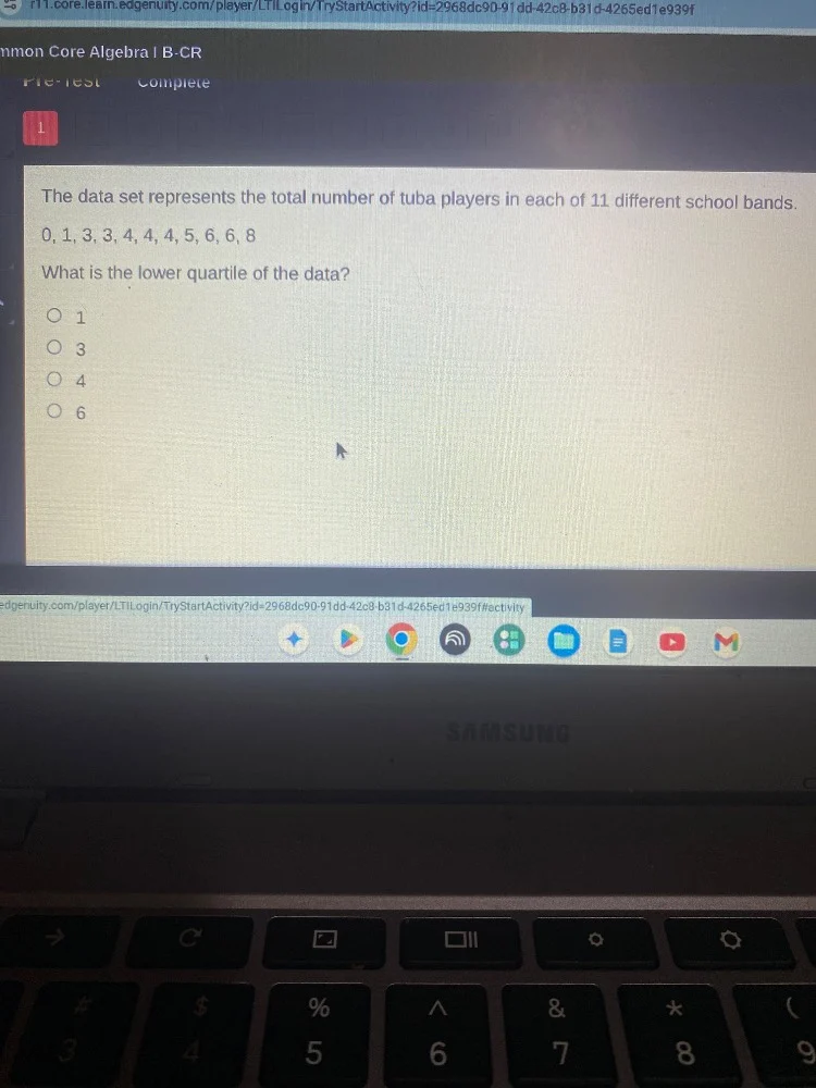 common core algebra i b-cr pre-test complete 1 the data set represents …