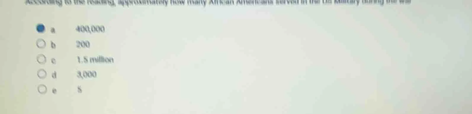 according to the reading, approximately how many african americans serv…