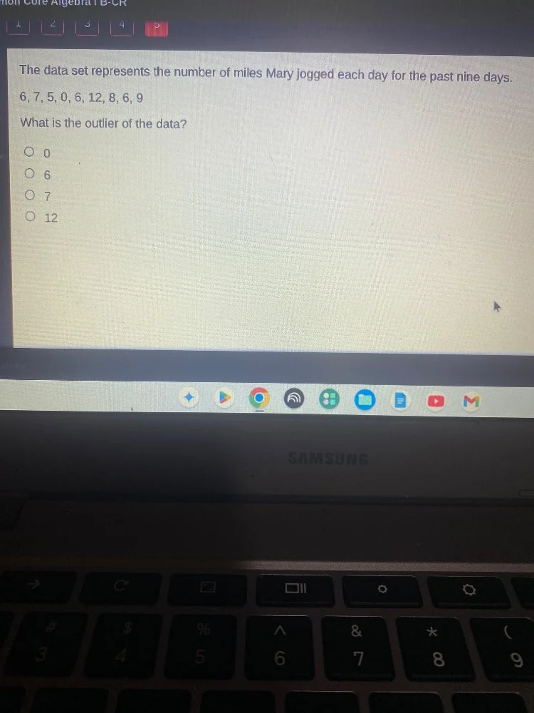 the data set represents the number of miles mary jogged each day for th…