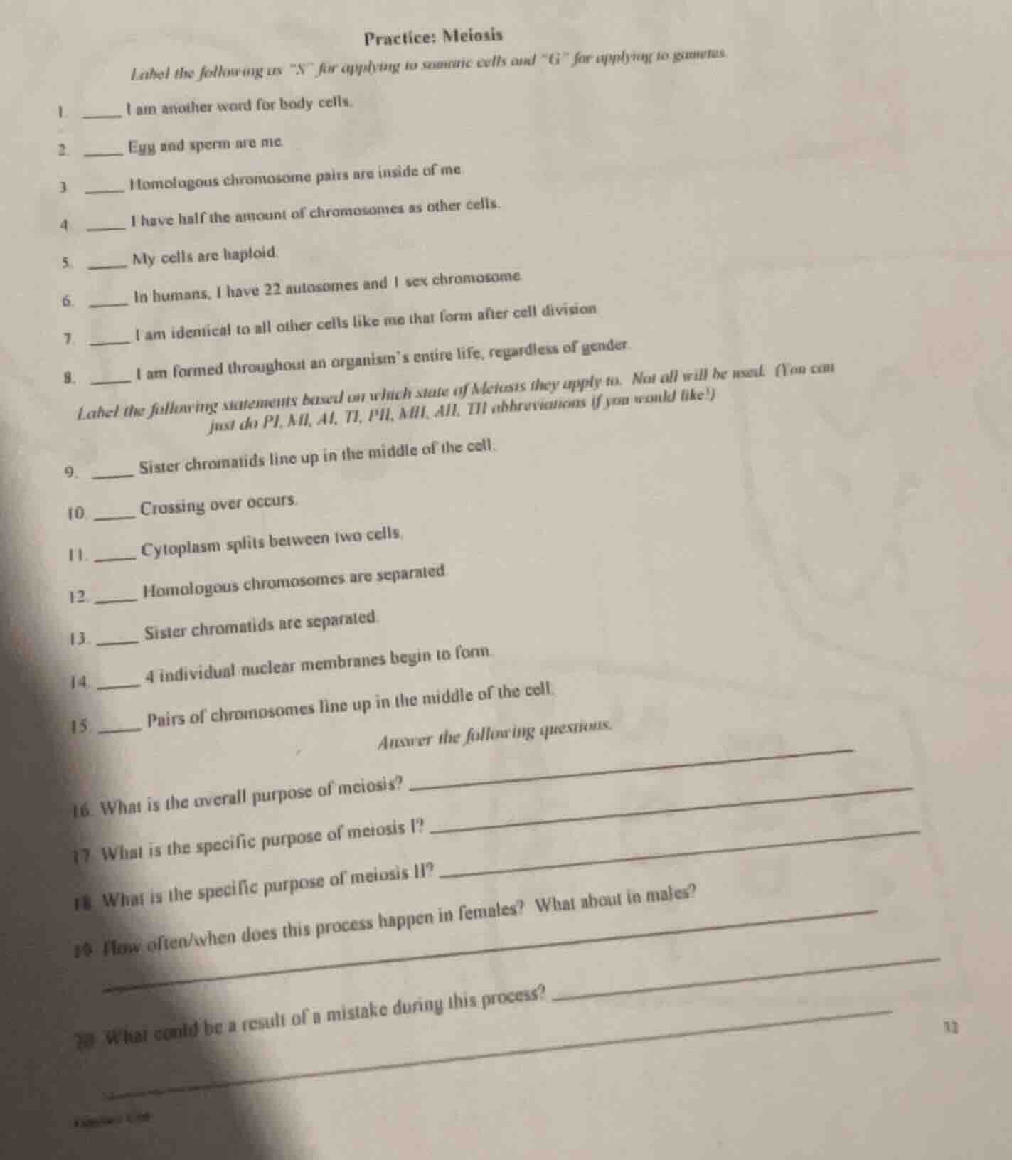 practice: meiosis label the following as \s\ for applying to somatic ce…
