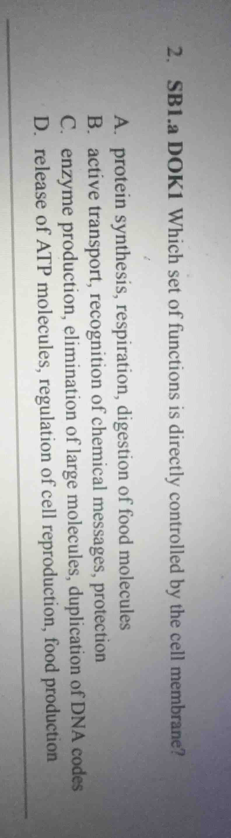 2. sb1.a dok1 which set of functions is directly controlled by the cell…