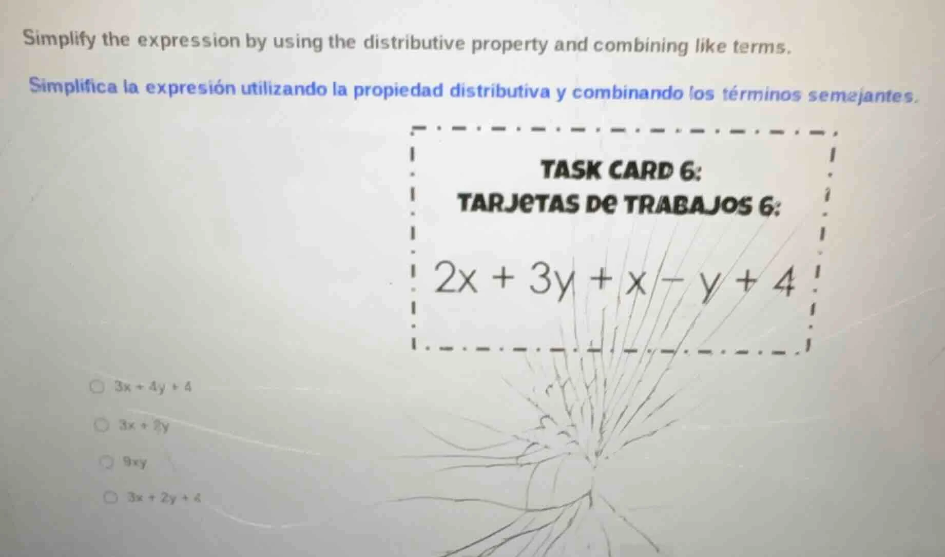 simplify the expression by using the distributive property and combinin…