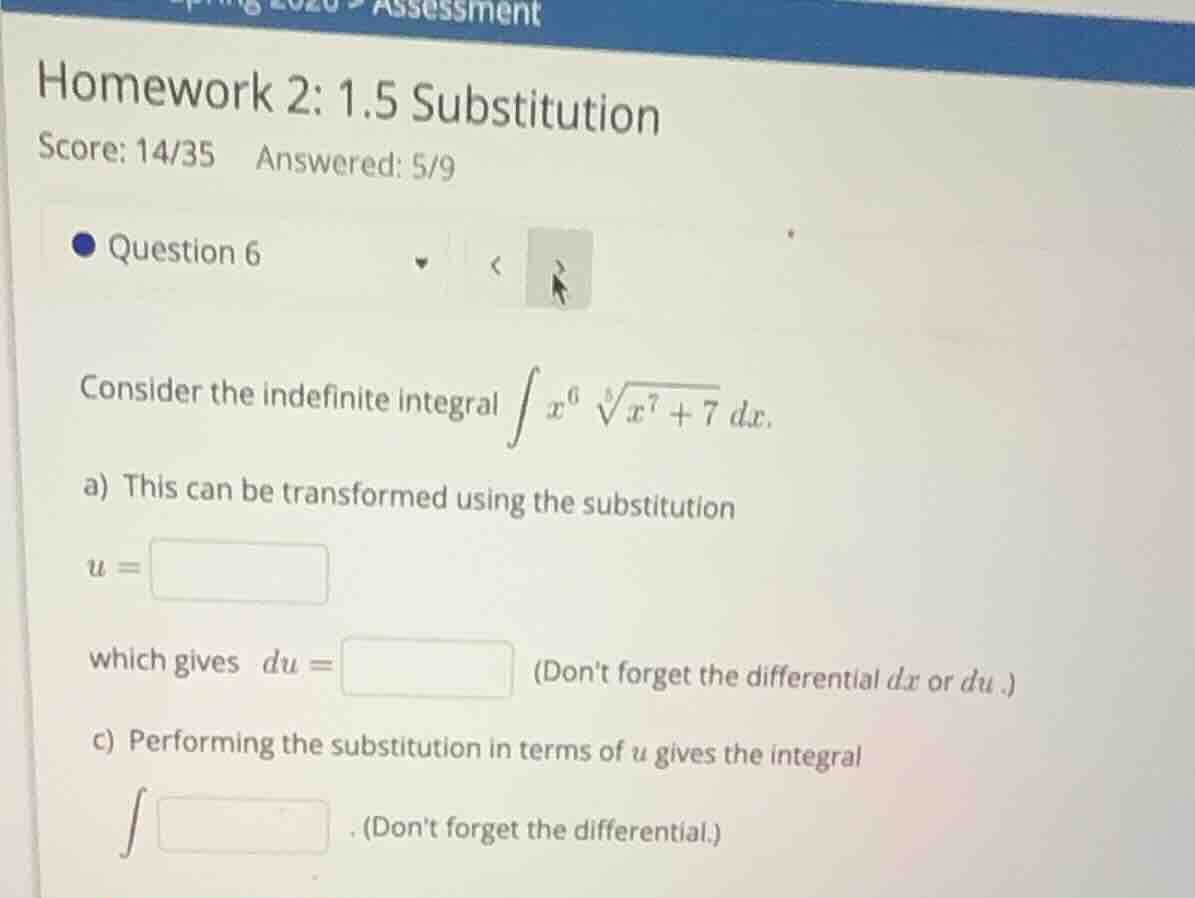 homework 2: 1.5 substitution score: 14/35 answered: 5/9 question 6 cons…