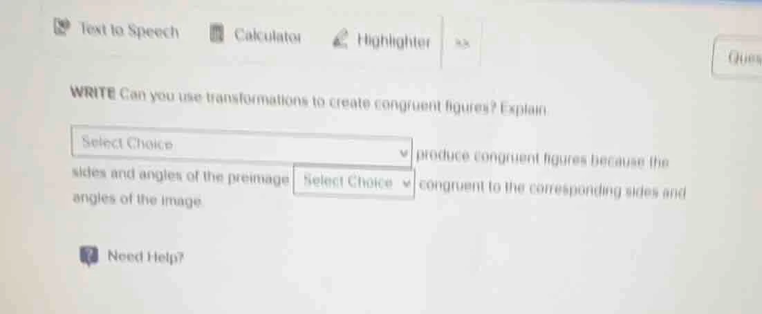 write can you use transformations to create congruent figures? explain.…