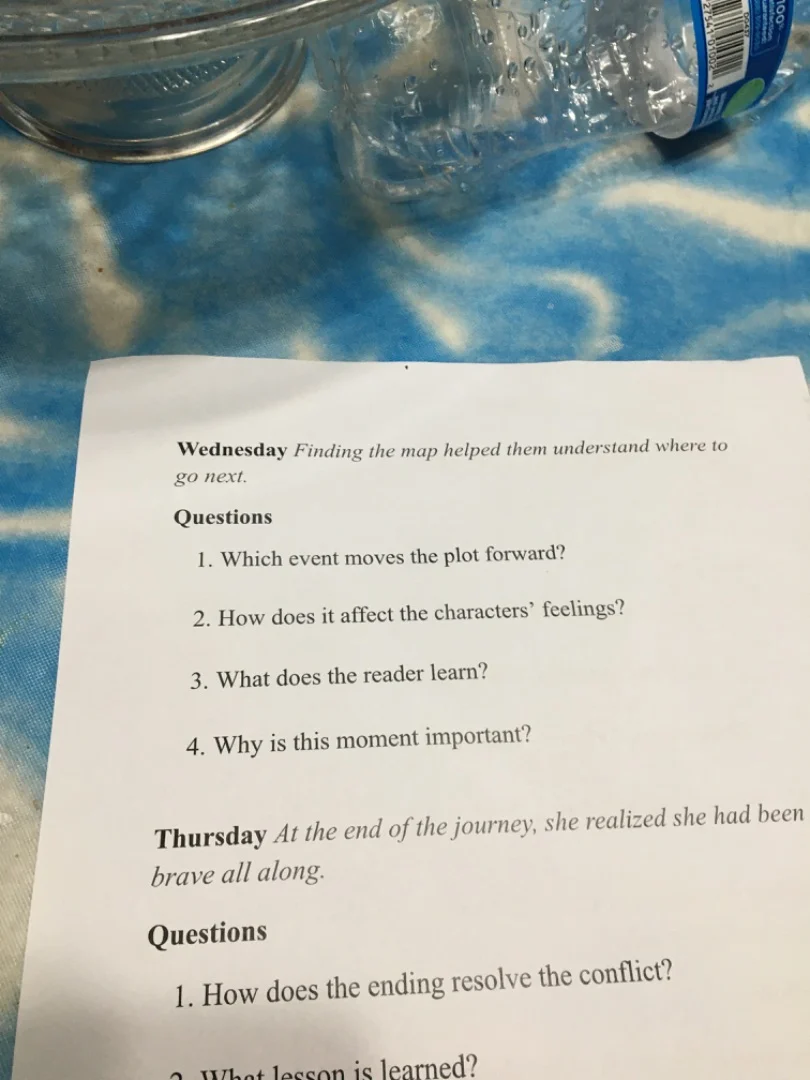 wednesday finding the map helped them understand where to go next. ques…