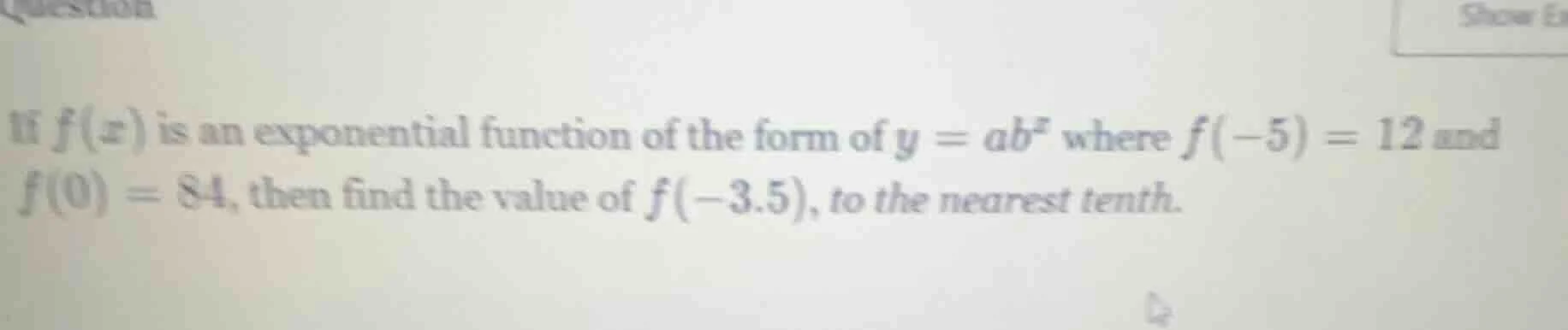 if $f(x)$ is an exponential function of the form of $y = ab^{x}$ where …