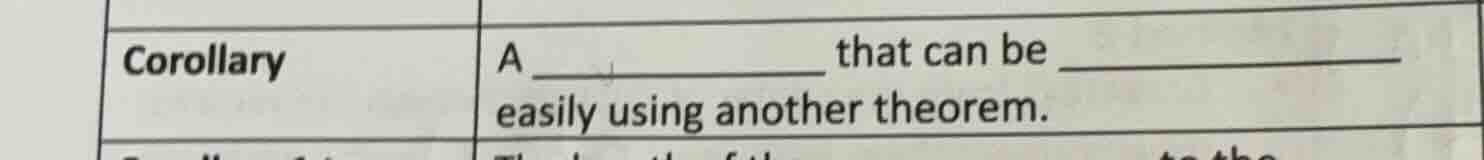 corollary a ____________ that can be ____________ easily using another …