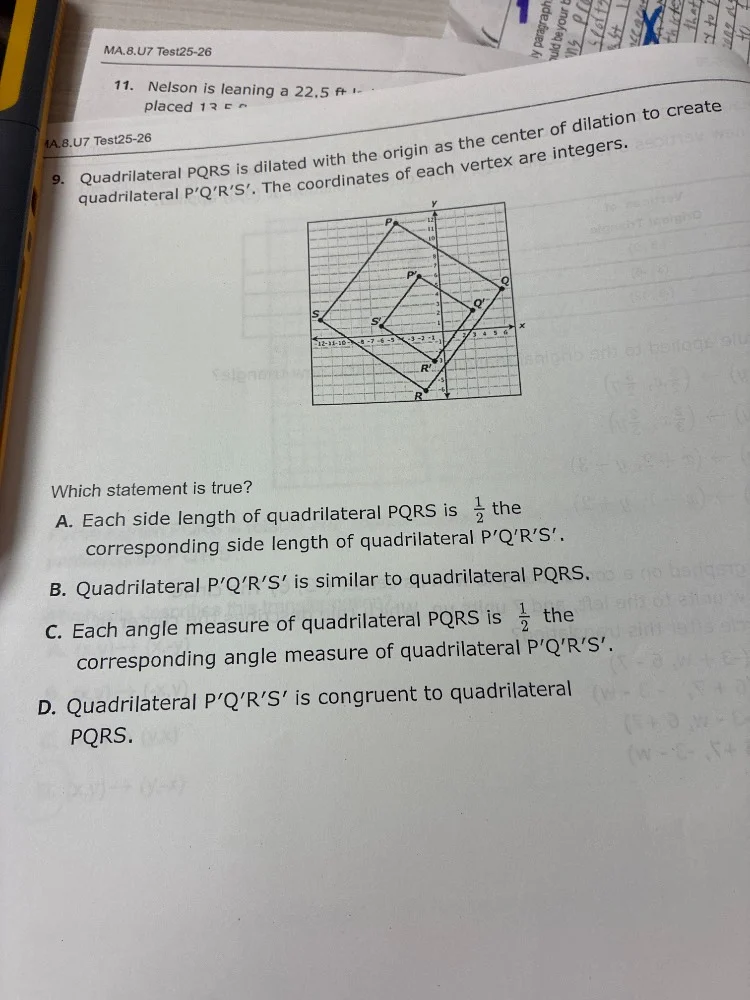 ma.8.u7 test25-26 11. nelson is leaning a 22.5 ft placed 13 f a.8.u7 te…
