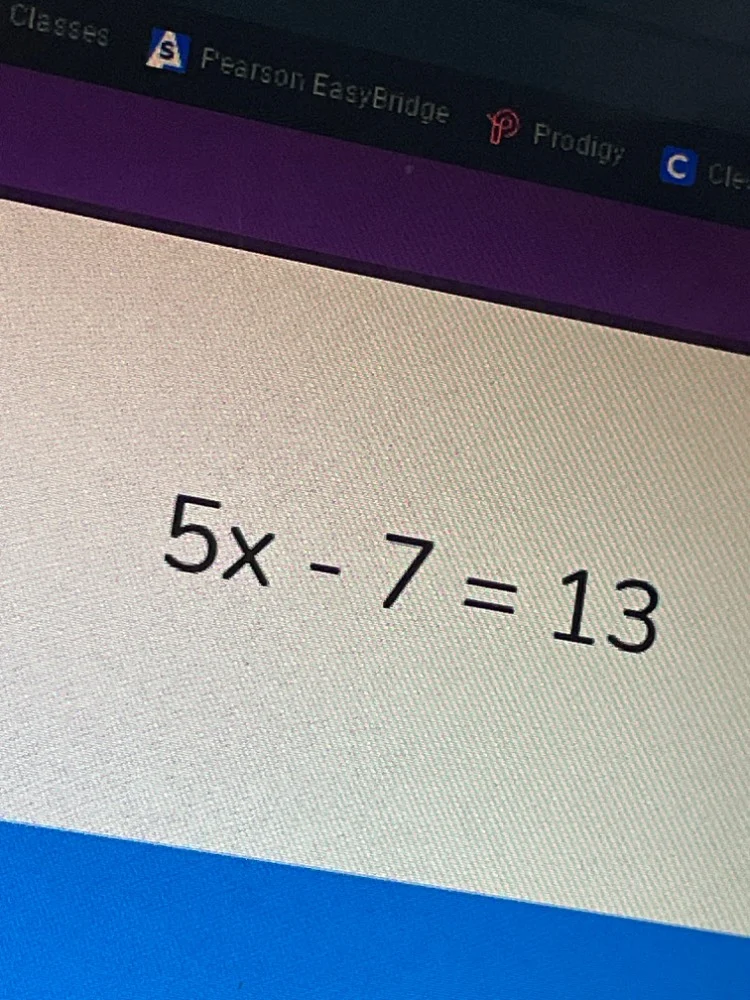 $5x - 7 = 13$