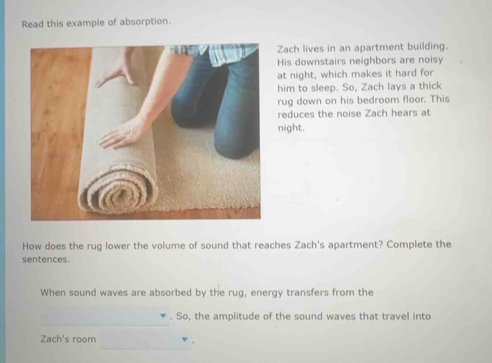 read this example of absorption. zach lives in an apartment building. h…