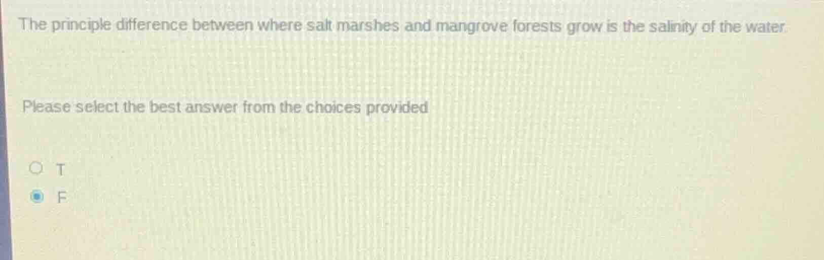 the principle difference between where salt marshes and mangrove forest…