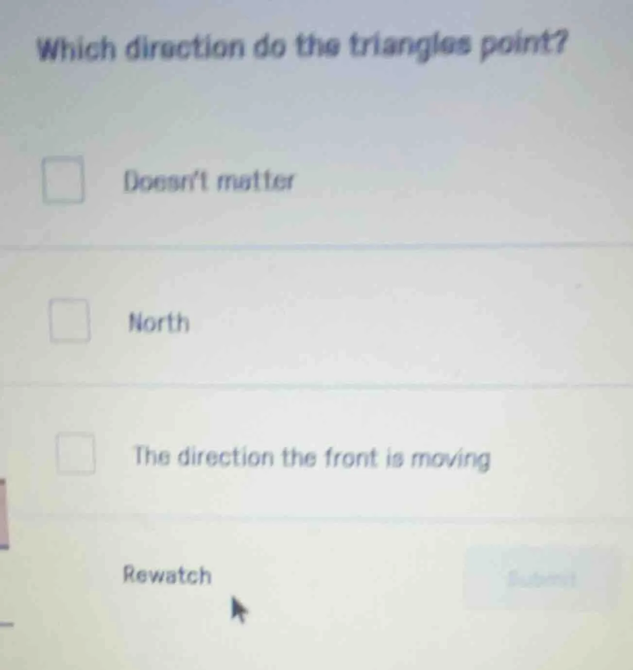 which direction do the triangles point? doesnt matter north the directi…