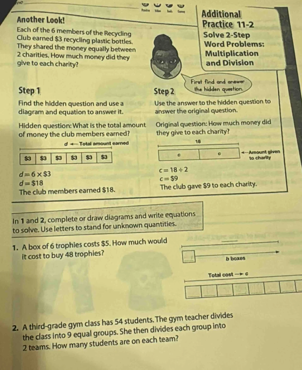 another look! each of the 6 members of the recycling club earned $3 rec…