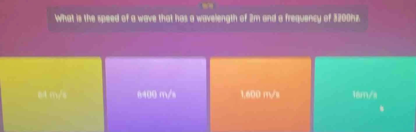 what is the speed of a wave that has a wavelength of 2m and a frequency…