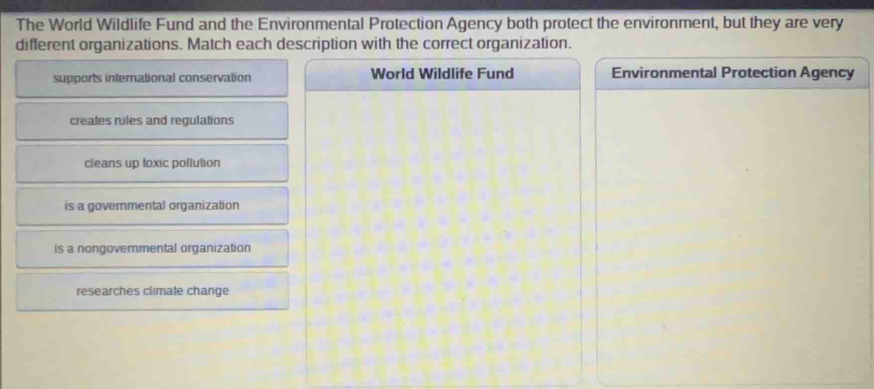the world wildlife fund and the environmental protection agency both pr…