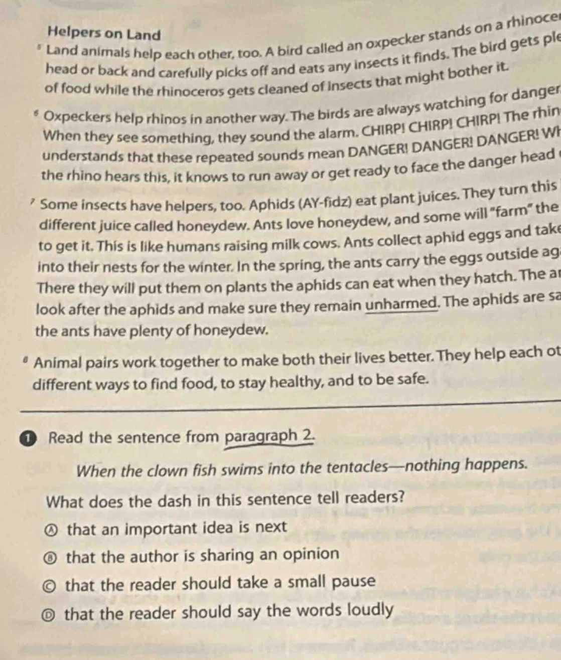 helpers on land5 land animals help each other, too. a bird called an ox…