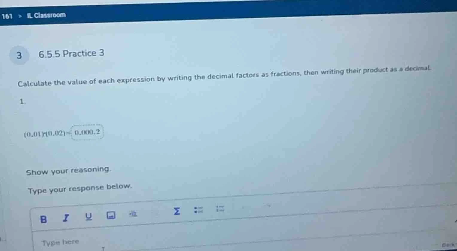 3 6.5.5 practice 3 calculate the value of each expression by writing th…
