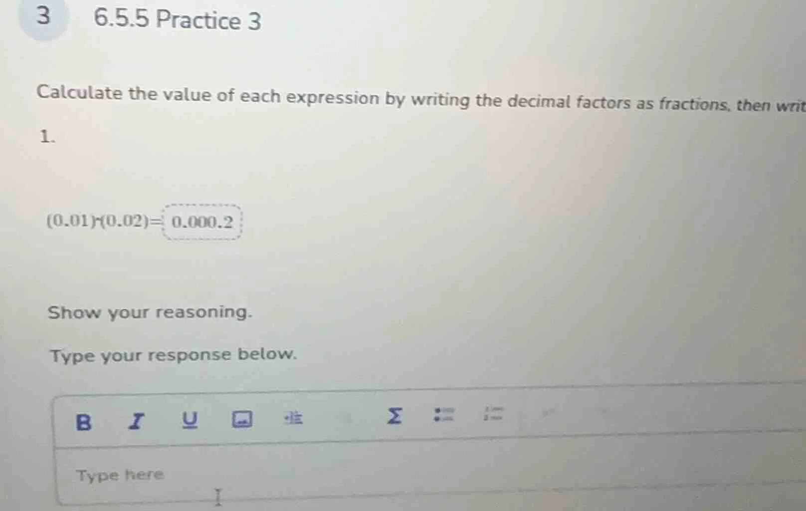 3 6.5.5 practice 3 calculate the value of each expression by writing th…