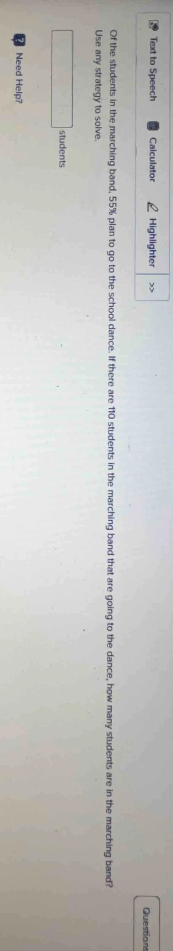 of the students in the marching band, 55% plan to go to the school danc…