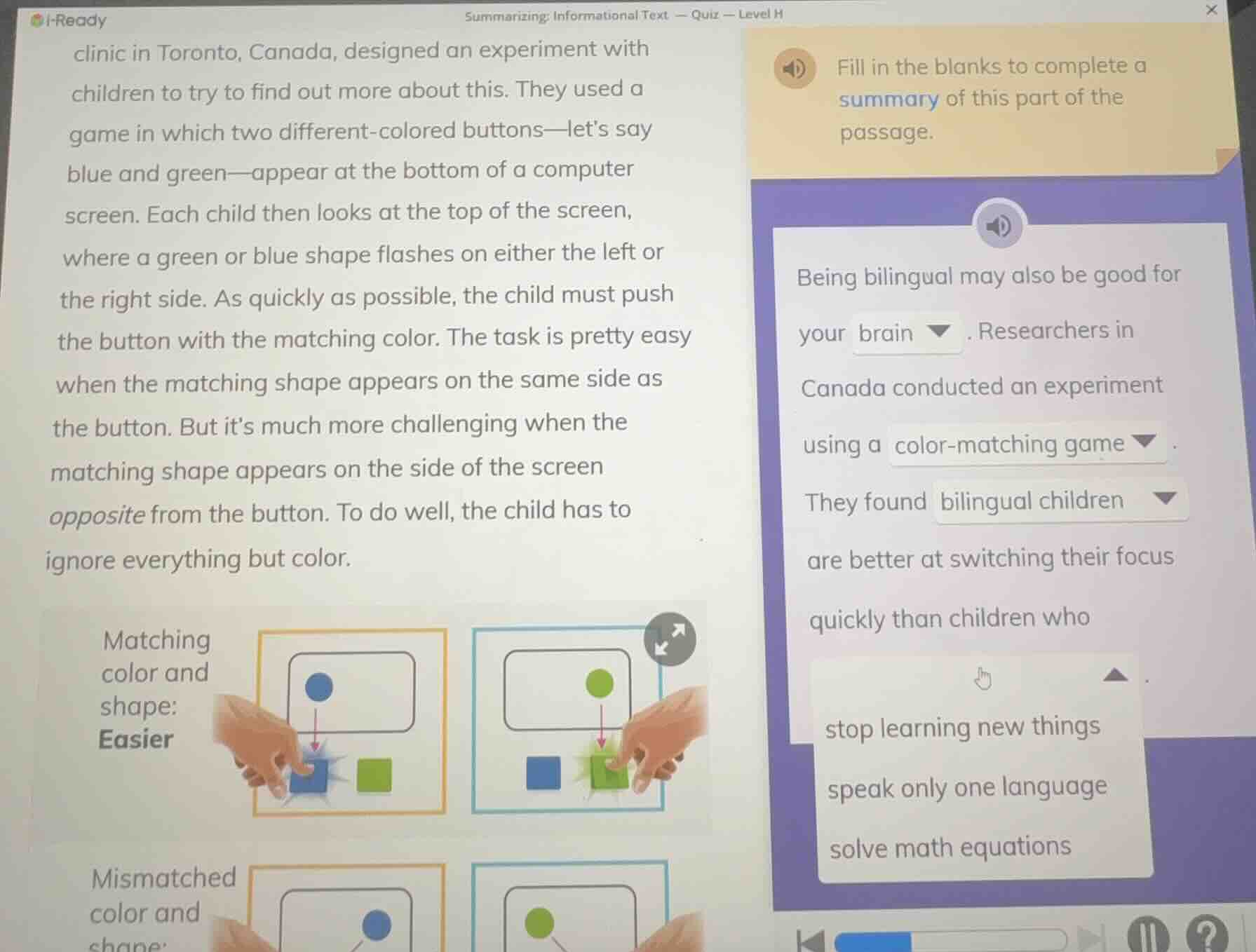 summarizing: informational text — quiz — level h clinic in toronto, can…