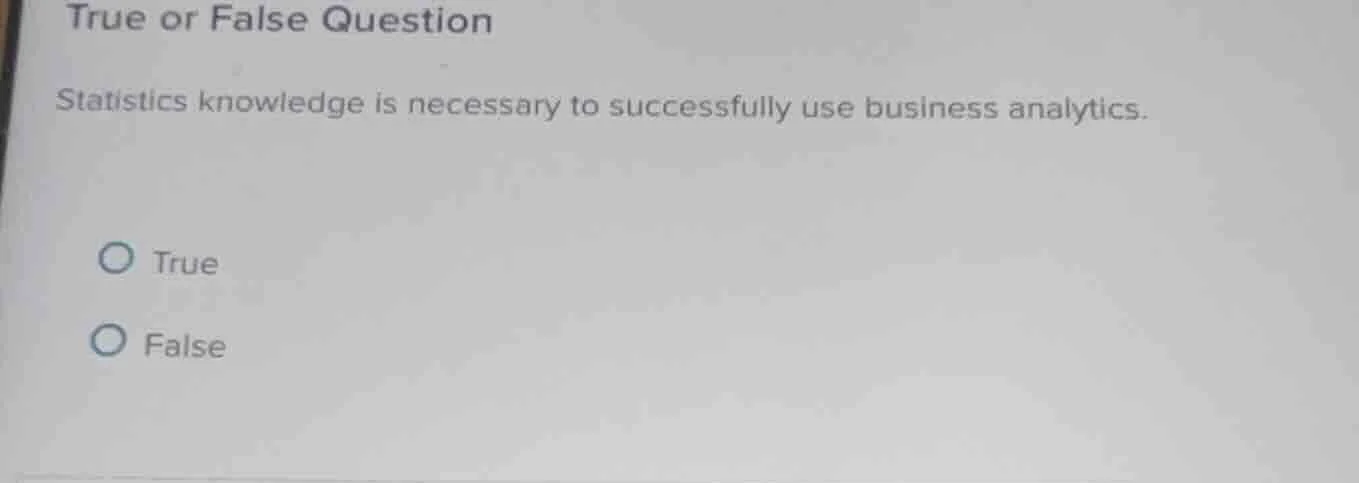 true or false question statistics knowledge is necessary to successfull…