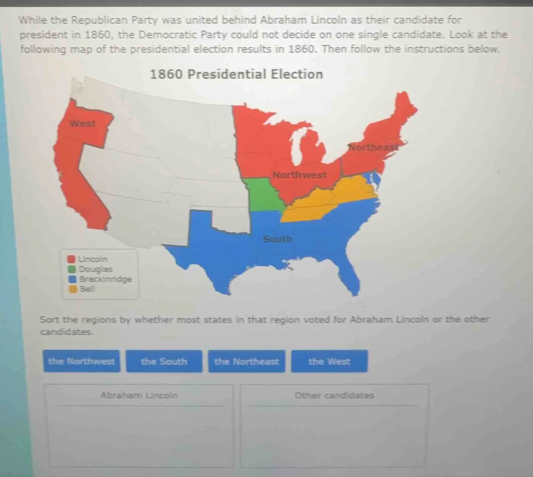 while the republican party was united behind abraham lincoln as their c…